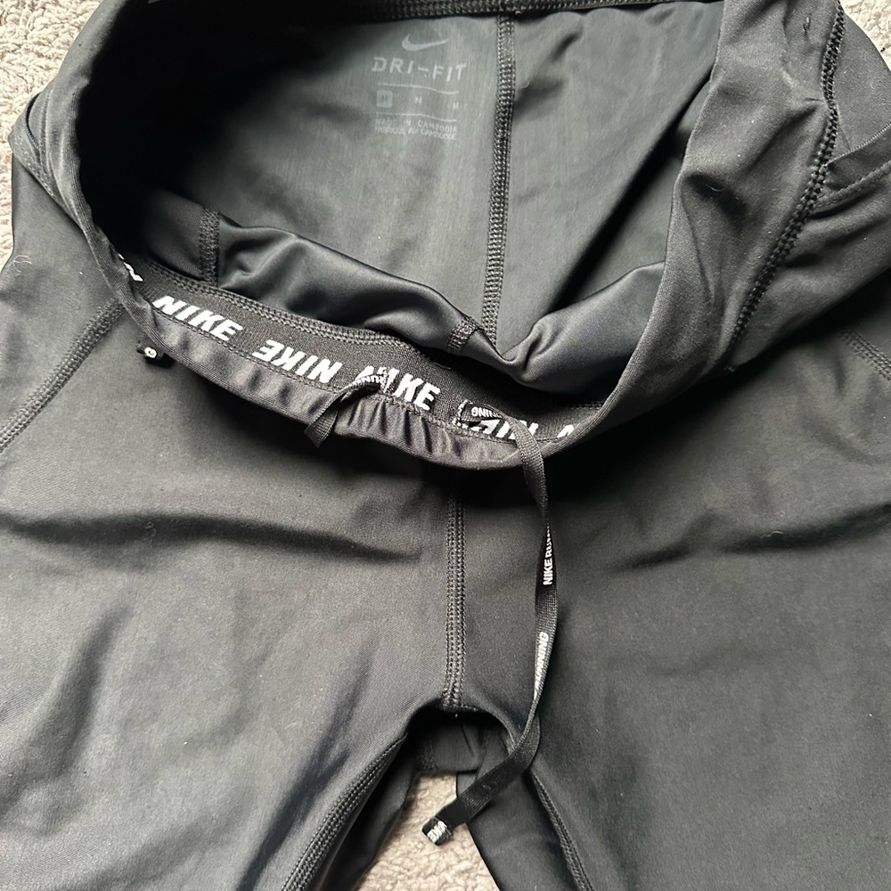 Nike Black Dri-FIT Athletic Leggings with Logo Waistband